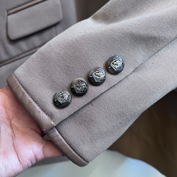 Lauren Ralph Lauren Camel Blazer Size 6P Designer Virgin Wool Oversized Blazer - Picture 6 of 12